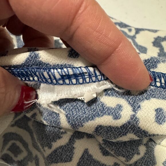 Banana Republic Blue & White Sleeveless Maxi CrissCross Back Dress Size XL READ - Picture 10 of 14